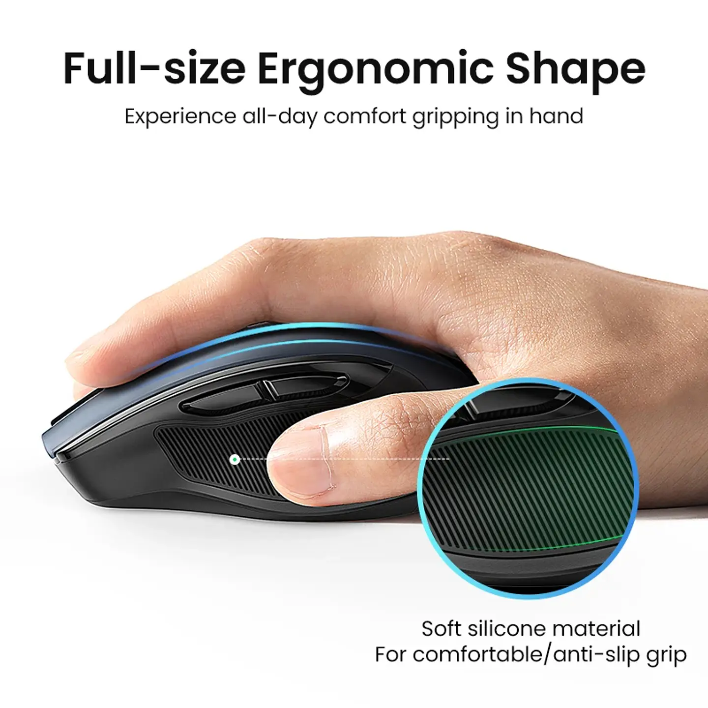 UGREEN Wireless Mouse Bluetooth5.0 Mouse Ergonomic 4000DPI 6 Mute Buttons Mouse For MacBook Tablet Laptops Computer PC 2.4G Mice 4