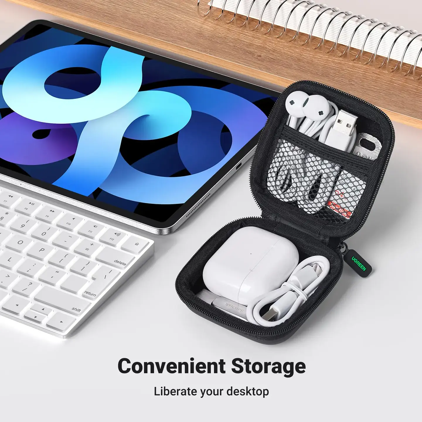 UGREEN Storage Case Bag for Airpods Charger Cable Bluetooth Headphones Funds Luxury Storage Case 4