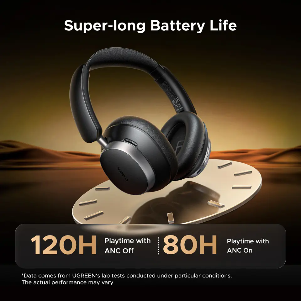 UGREEN Studio Pro 48dB ANC Wireless Headphones Over Ear Bluetooth Earphones Active Noise Cancellation Hi-Res LDAC 120h Playtime 5