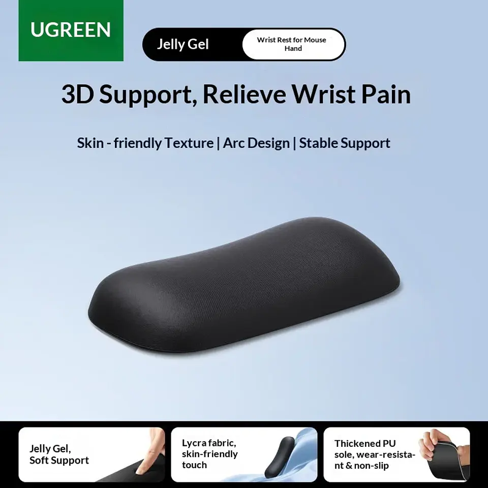 UGREEN Keyboard Wrist Rest Memory Foam Ergonomic Palm Support Non Slip Pu Base Lycra Fabric For Mechanical Keyboard Office Desk 13