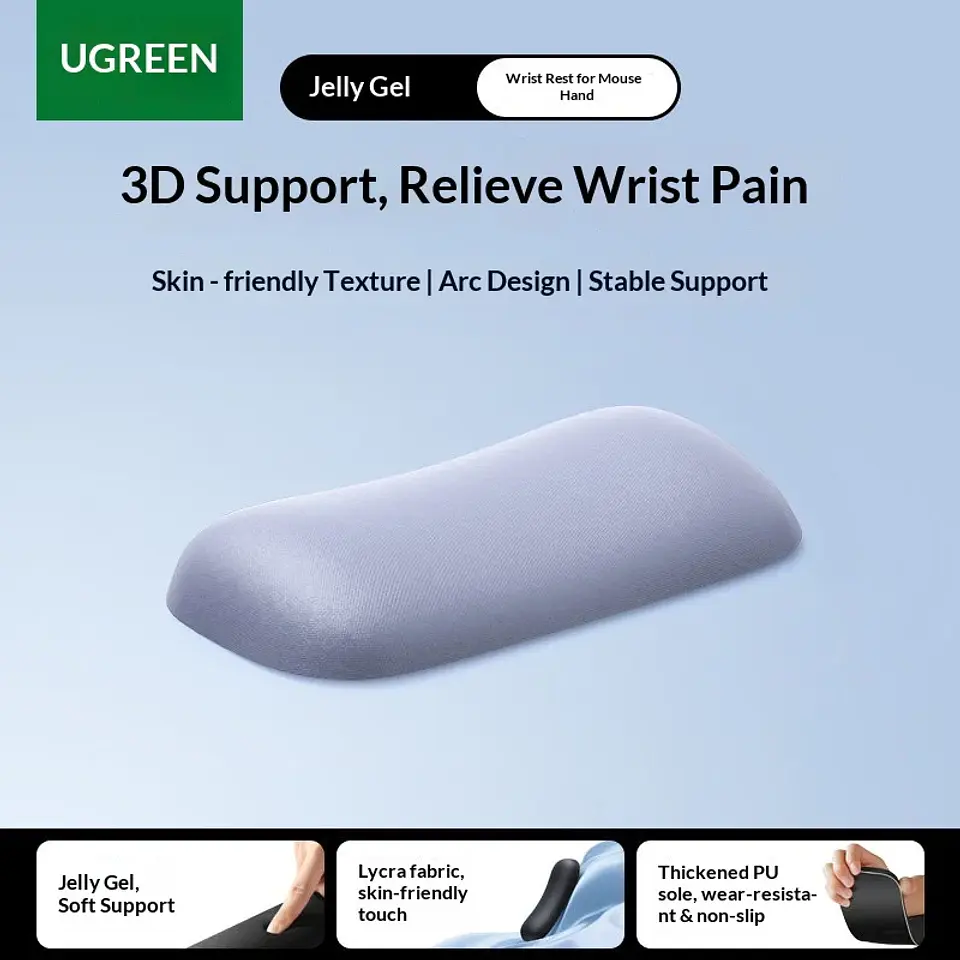 UGREEN Keyboard Wrist Rest Memory Foam Ergonomic Palm Support Non Slip Pu Base Lycra Fabric For Mechanical Keyboard Office Desk 14