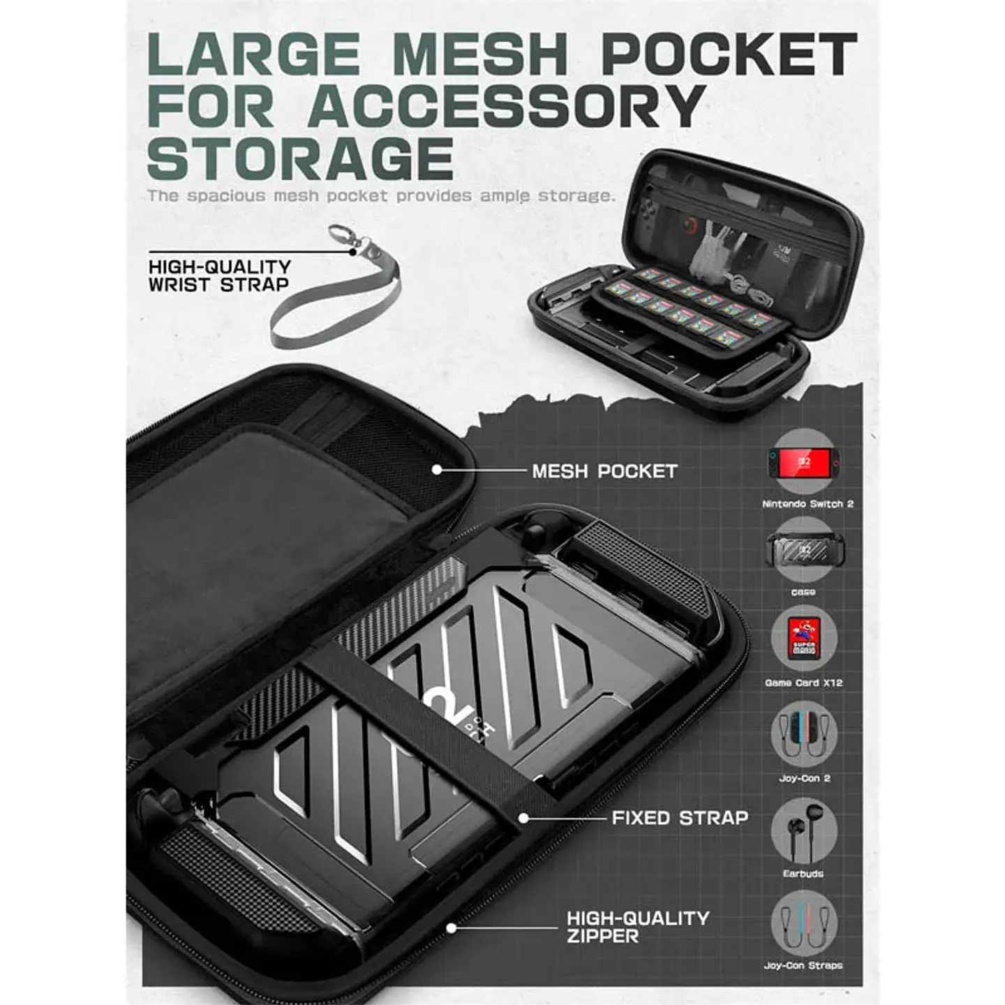 Estuche rígido de viaje para Nintendo Switch 2 2025, protector portátil para consola y accesorios 3