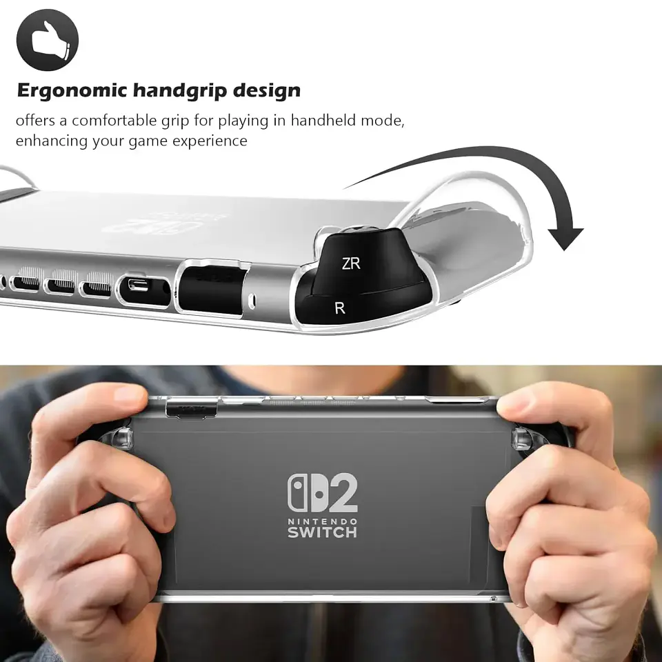 Funda protectora de TPU para Nintendo Switch 2, carcasa flexible antirayones y antigolpes 3