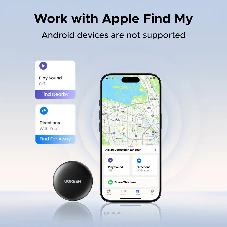 Localizador Bluetooth UGREEN SmartTrack Link compatible con Apple Buscar, para llaves, audífonos y equipaje 2