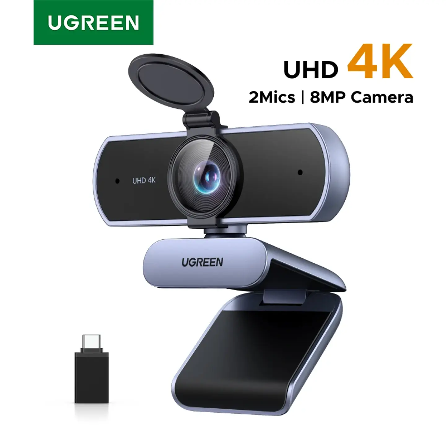 Cámara web UGREEN 4K/1080p de 8 MP para PC, enfoque automático PDAF y dos micrófonos con cancelación de ruido 1