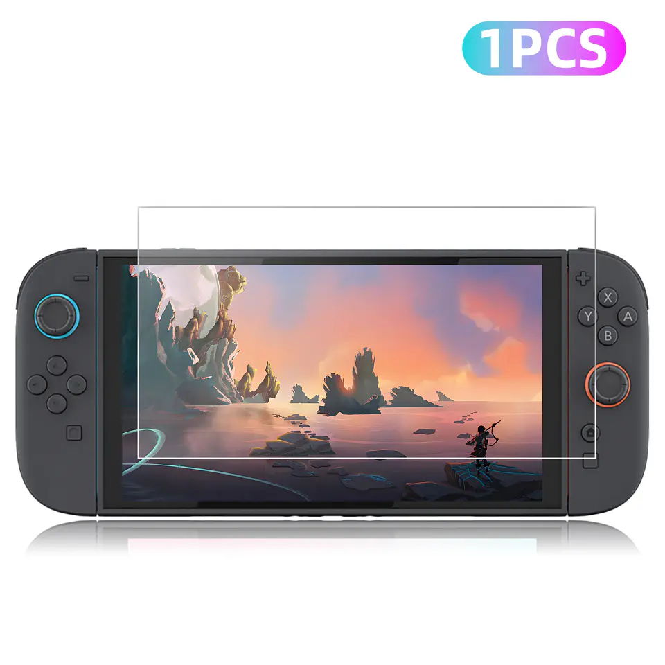 Protector de pantalla de vidrio templado 9H para Nintendo Switch 2, alta definición antirayones 7