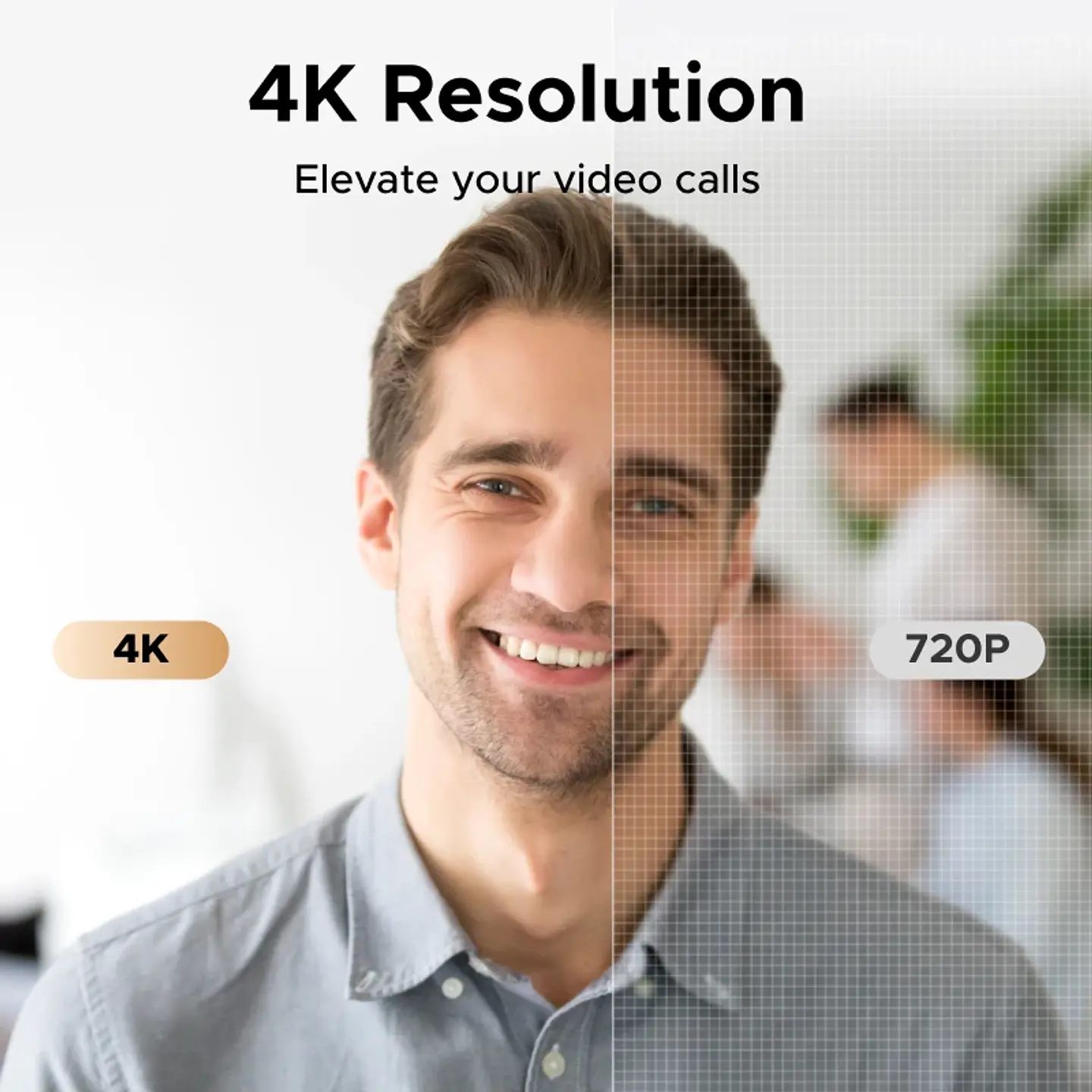 Cámara web UGREEN 4K/1080p de 8 MP para PC, enfoque automático PDAF y dos micrófonos con cancelación de ruido 2