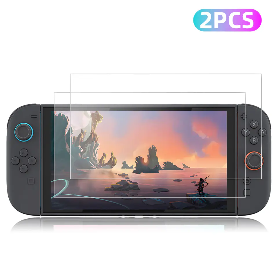 Protector de pantalla de vidrio templado 9H para Nintendo Switch 2, alta definición antirayones 8
