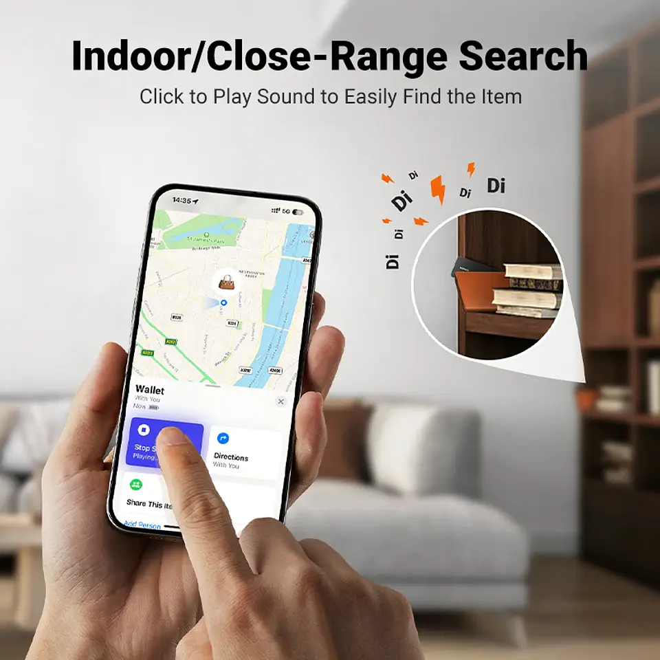 Tarjeta localizadora Bluetooth UGREEN SmartTrack para billetera, pasaporte y equipaje, compatible con Find My Apple 3