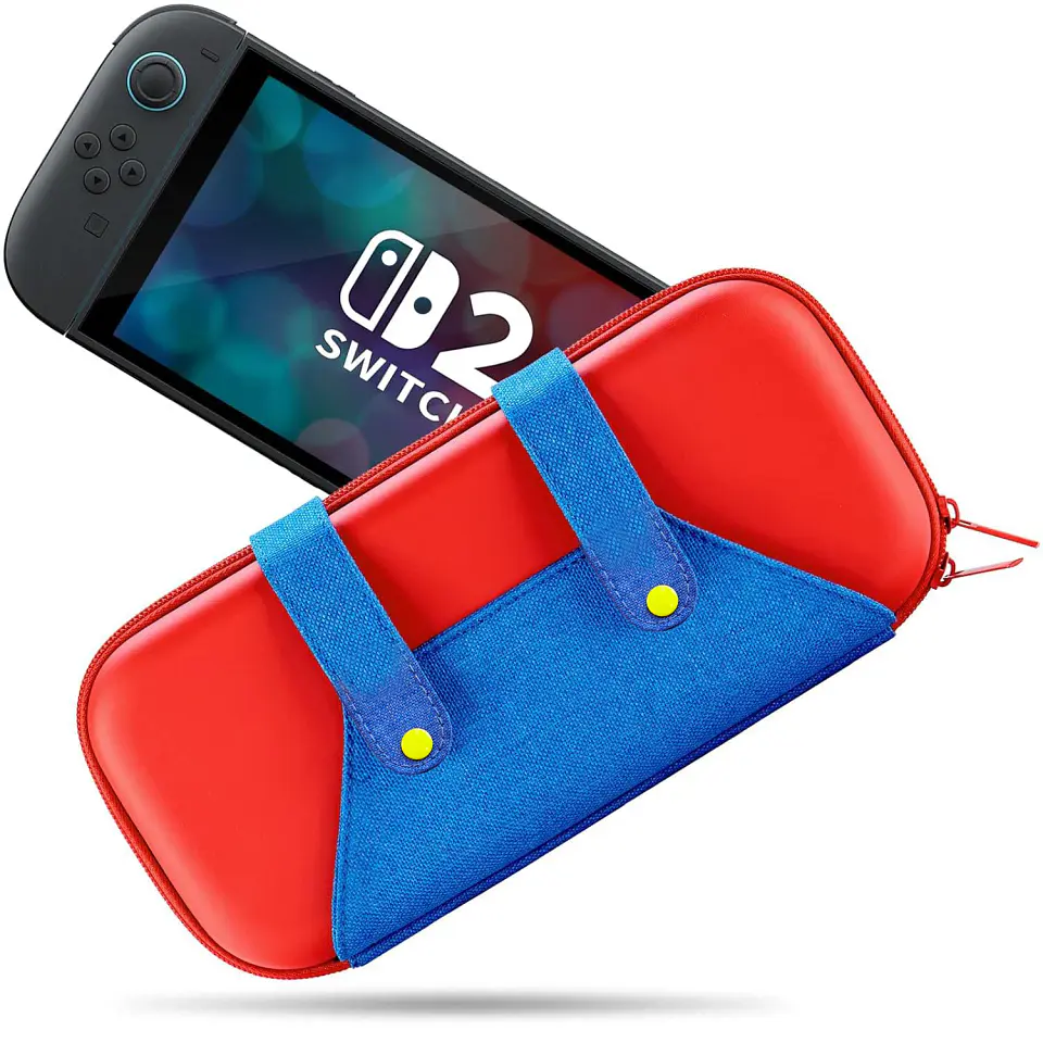 Estuche rígido para Nintendo Switch 2 con 12 ranuras para juegos, diseño Mario y Splatoon 7