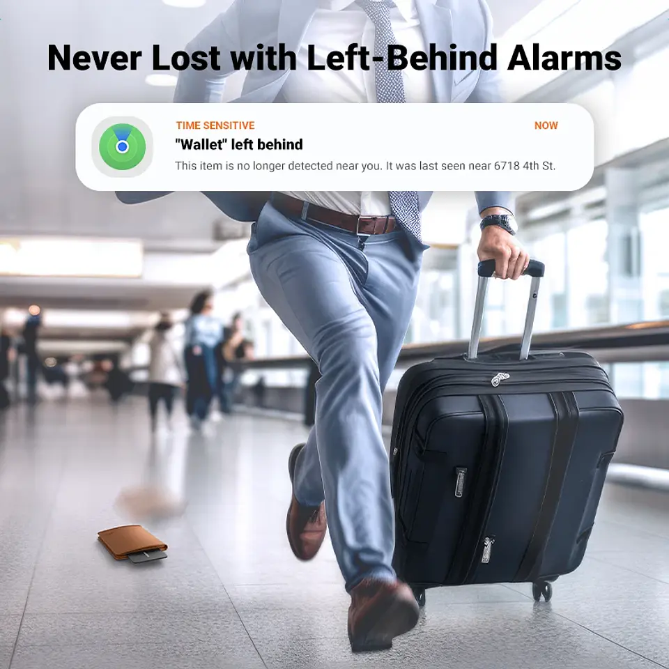 Tarjeta localizadora Bluetooth UGREEN SmartTrack para billetera, pasaporte y equipaje, compatible con Find My Apple 5