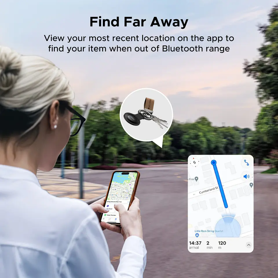 Localizador Bluetooth UGREEN SmartTrack Link compatible con Apple Buscar, para llaves, audífonos y equipaje 4