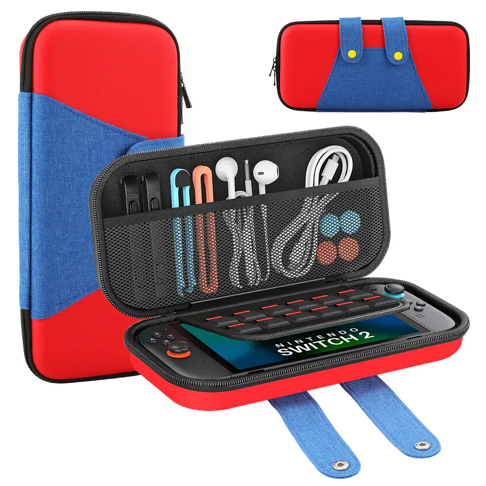 Estuche rígido para Nintendo Switch 2 con 12 ranuras para juegos, diseño Mario y Splatoon 9