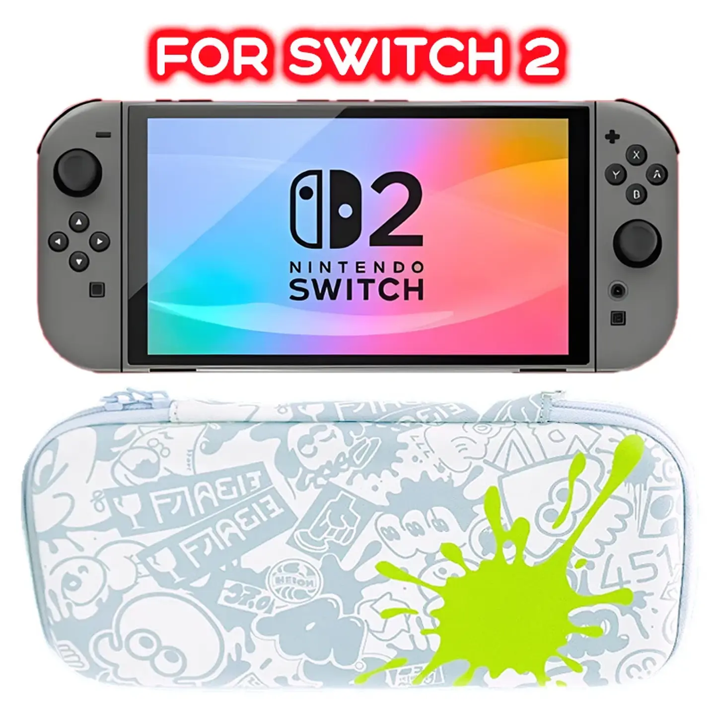 Estuche rígido para Nintendo Switch 2 con 12 ranuras para juegos, diseño Mario y Splatoon 10