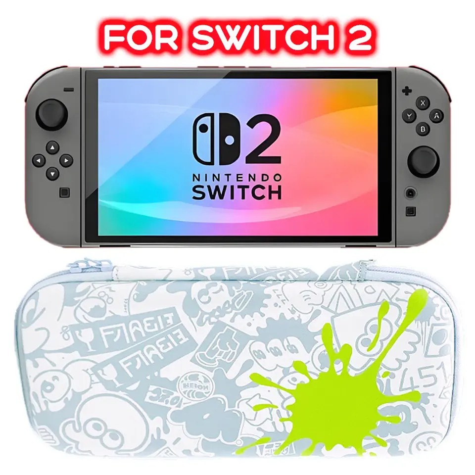 Estuche rígido para Nintendo Switch 2 con 12 ranuras para juegos, diseño Mario y Splatoon 10