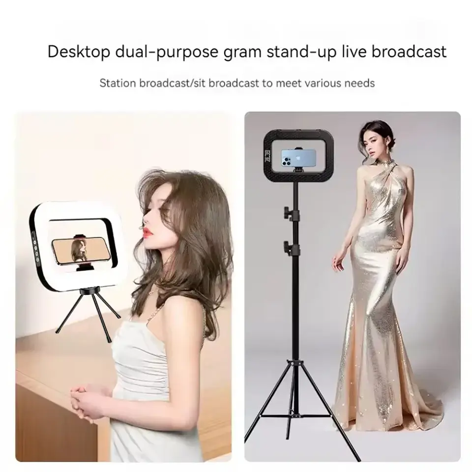 Aro de luz LED portátil recargable para celular, transmisiones en vivo, fotografía y selfies 2