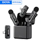 Micrófono inalámbrico de solapa BOYA BY-V3 con cancelación de ruido y batería recargable, para iPhone, Android y cámara - Miniatura 1