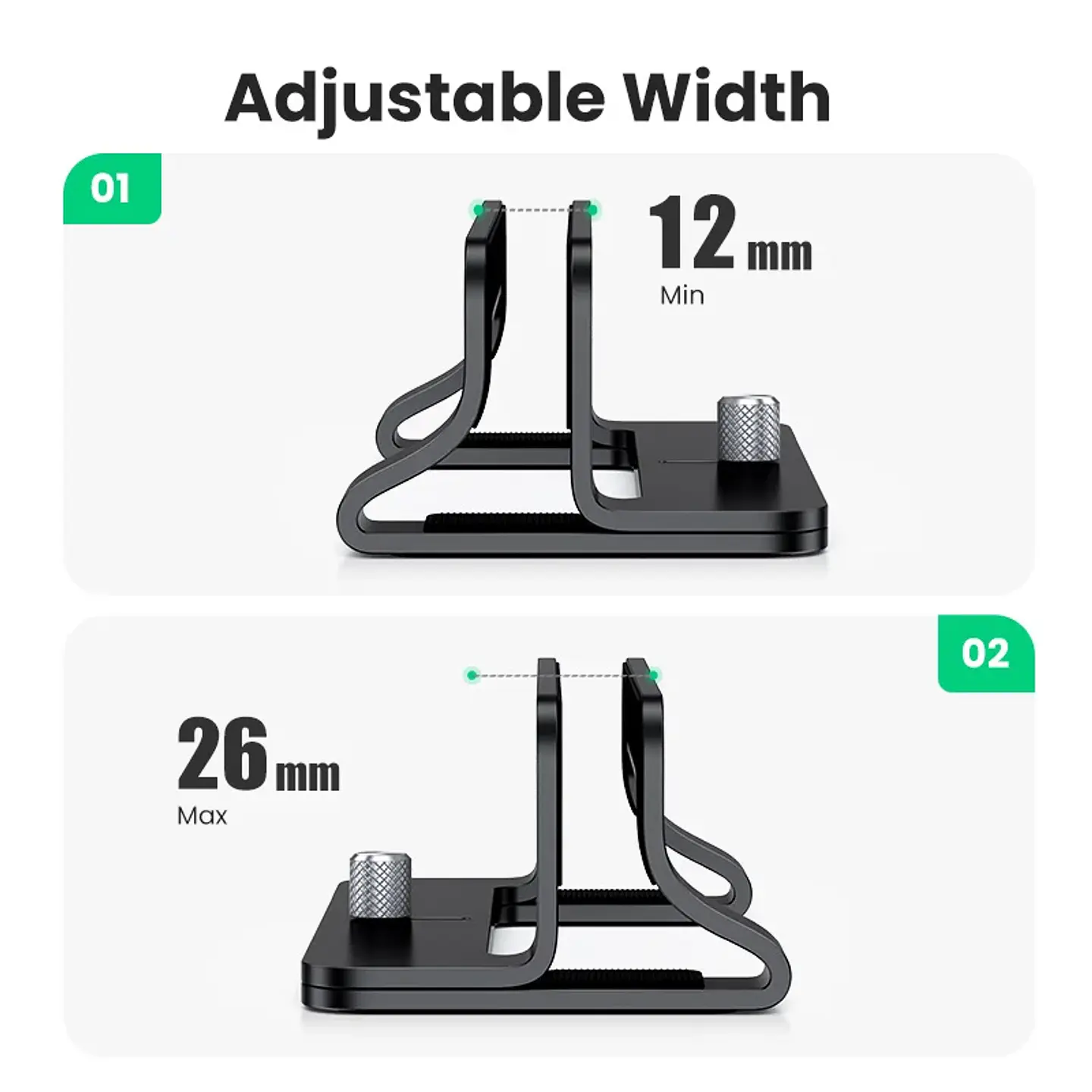 Soporte vertical UGREEN de aluminio para laptop, compatible con MacBook Pro, MacBook Air, tablet y teléfono 3