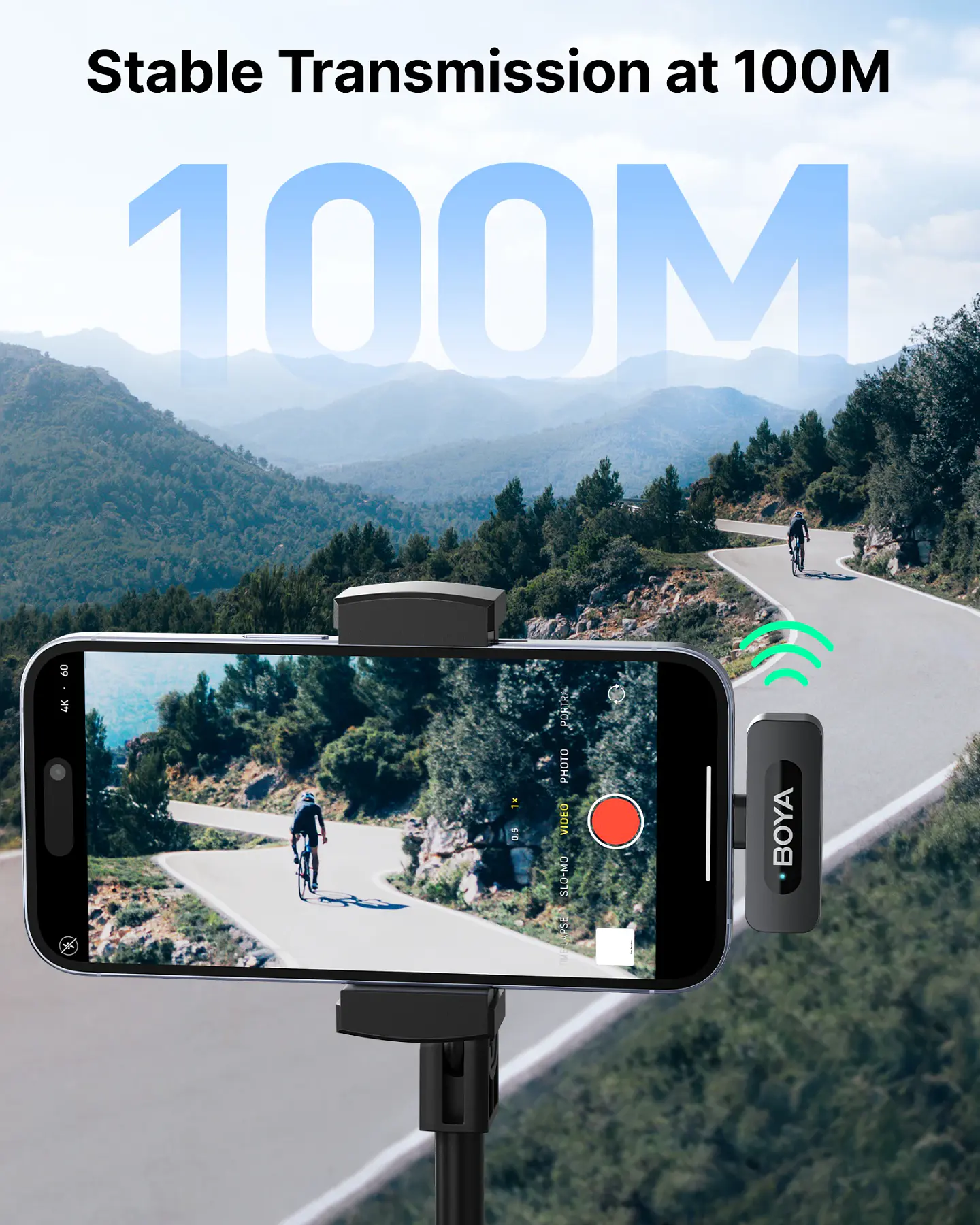 Micrófono inalámbrico de solapa BOYA BY-V3 con cancelación de ruido y batería recargable, para iPhone, Android y cámara 2