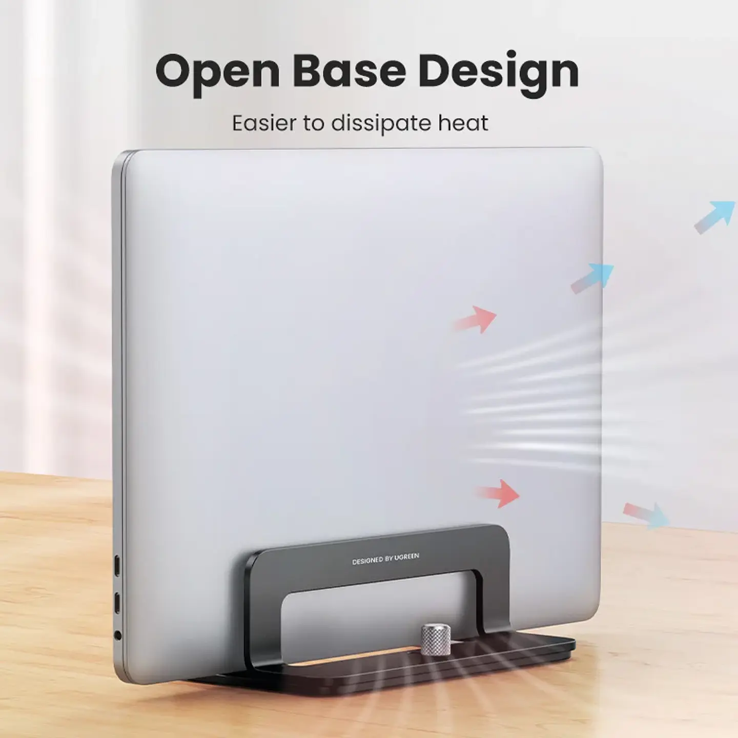 Soporte vertical UGREEN de aluminio para laptop, compatible con MacBook Pro, MacBook Air, tablet y teléfono 4