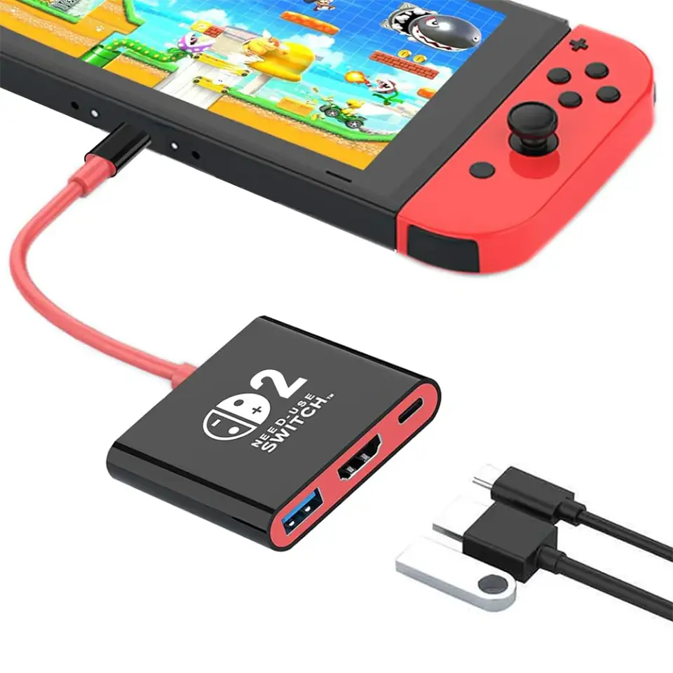 Base de acoplamiento para Nintendo Switch 2 con HDMI 4K, USB 3.0 y carga PD, adaptador USB-C a HDMI 1