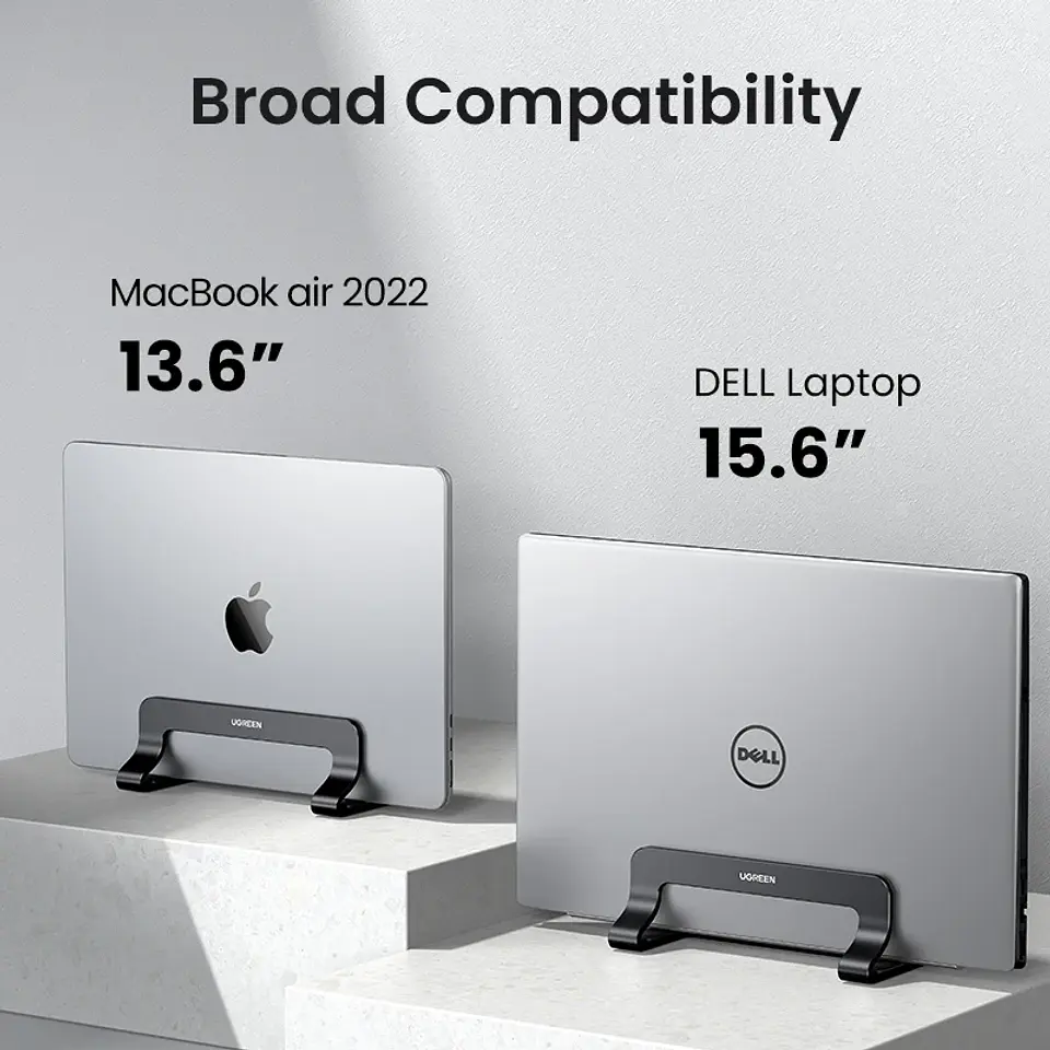 Soporte vertical UGREEN de aluminio para laptop, compatible con MacBook Pro, MacBook Air, tablet y teléfono 5