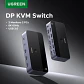 Switch KVM UGREEN DisplayPort 8K 60 Hz para 2 PC y 2 monitores, USB 3.0 - Miniatura 1