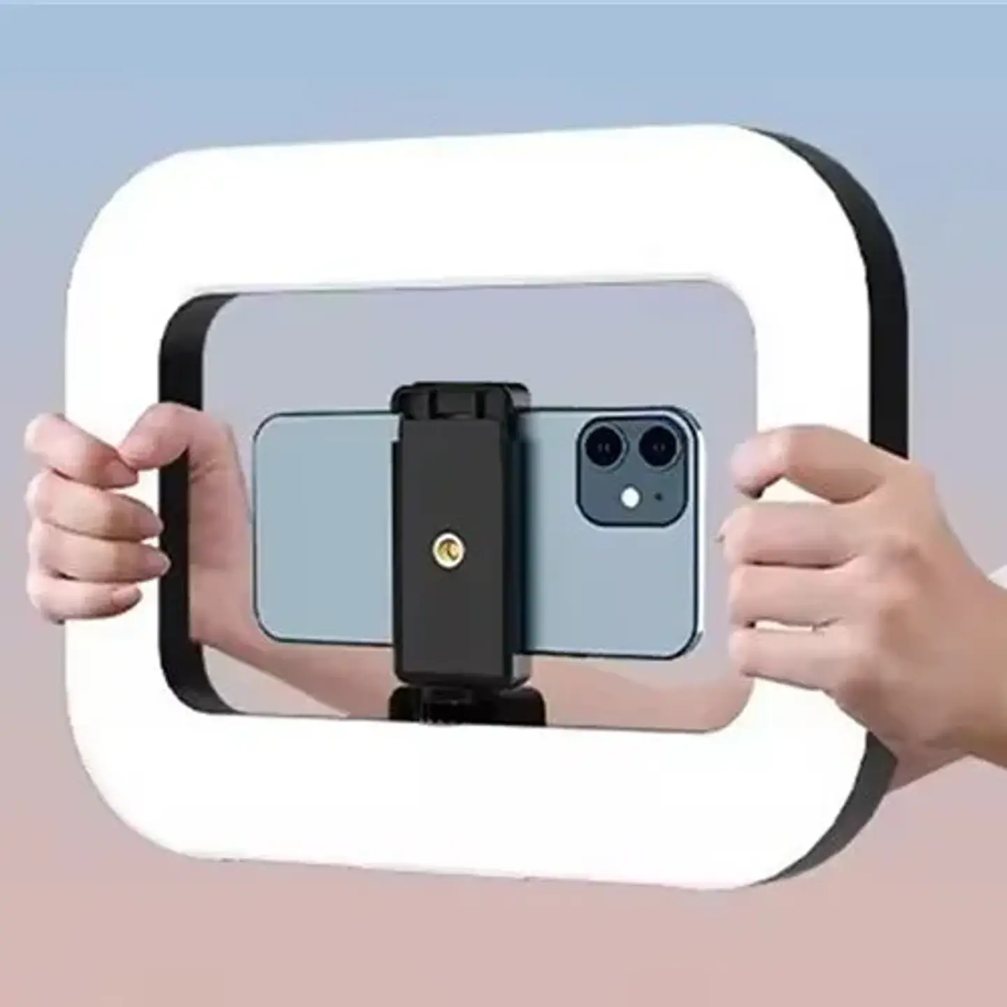 Aro de luz LED portátil recargable para celular, transmisiones en vivo, fotografía y selfies 7