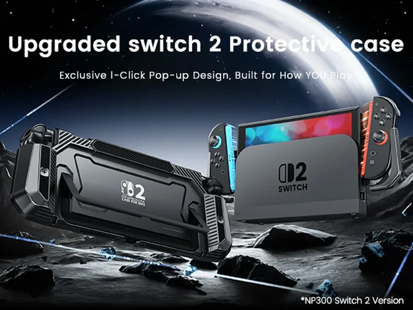Estuche protector emergente BEBONCOOL para Nintendo Switch 2, funda ergonómica de PC con agarre cómodo 2