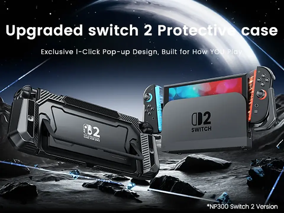Estuche protector emergente BEBONCOOL para Nintendo Switch 2, funda ergonómica de PC con agarre cómodo 2