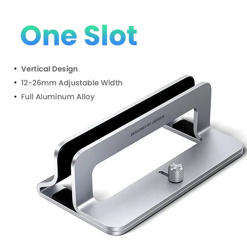 Soporte vertical UGREEN de aluminio para laptop, compatible con MacBook Pro, MacBook Air, tablet y teléfono 8