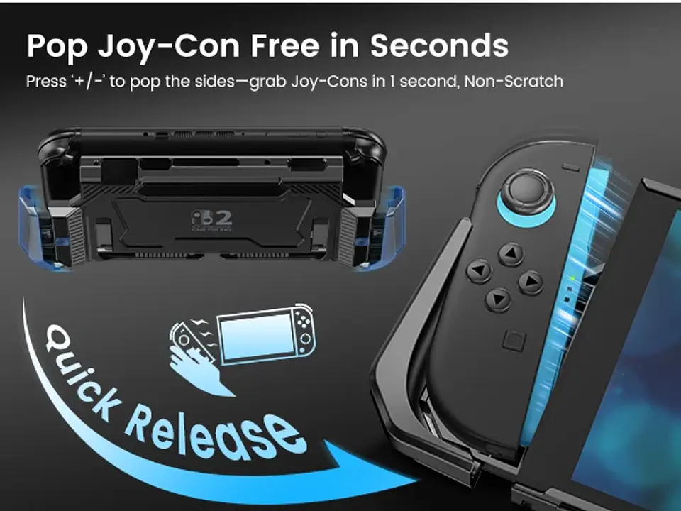 Estuche protector emergente BEBONCOOL para Nintendo Switch 2, funda ergonómica de PC con agarre cómodo 4