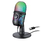 Micrófono USB para videojuegos y podcast, con condensador, salida para auriculares, iluminación LED y reducción de ruido - Miniatura 6