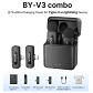 Micrófono inalámbrico de solapa BOYA BY-V3 con cancelación de ruido y batería recargable, para iPhone, Android y cámara - Miniatura 12