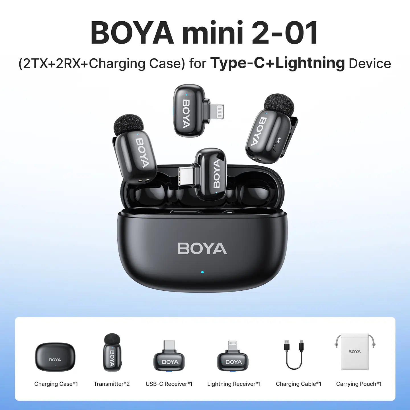 Micrófono inalámbrico de solapa BOYA Mini 2 con reducción de ruido por IA, mini micrófono para iPhone 6-14/15-17 y teléfonos Android USB-C, para grabación de video 11