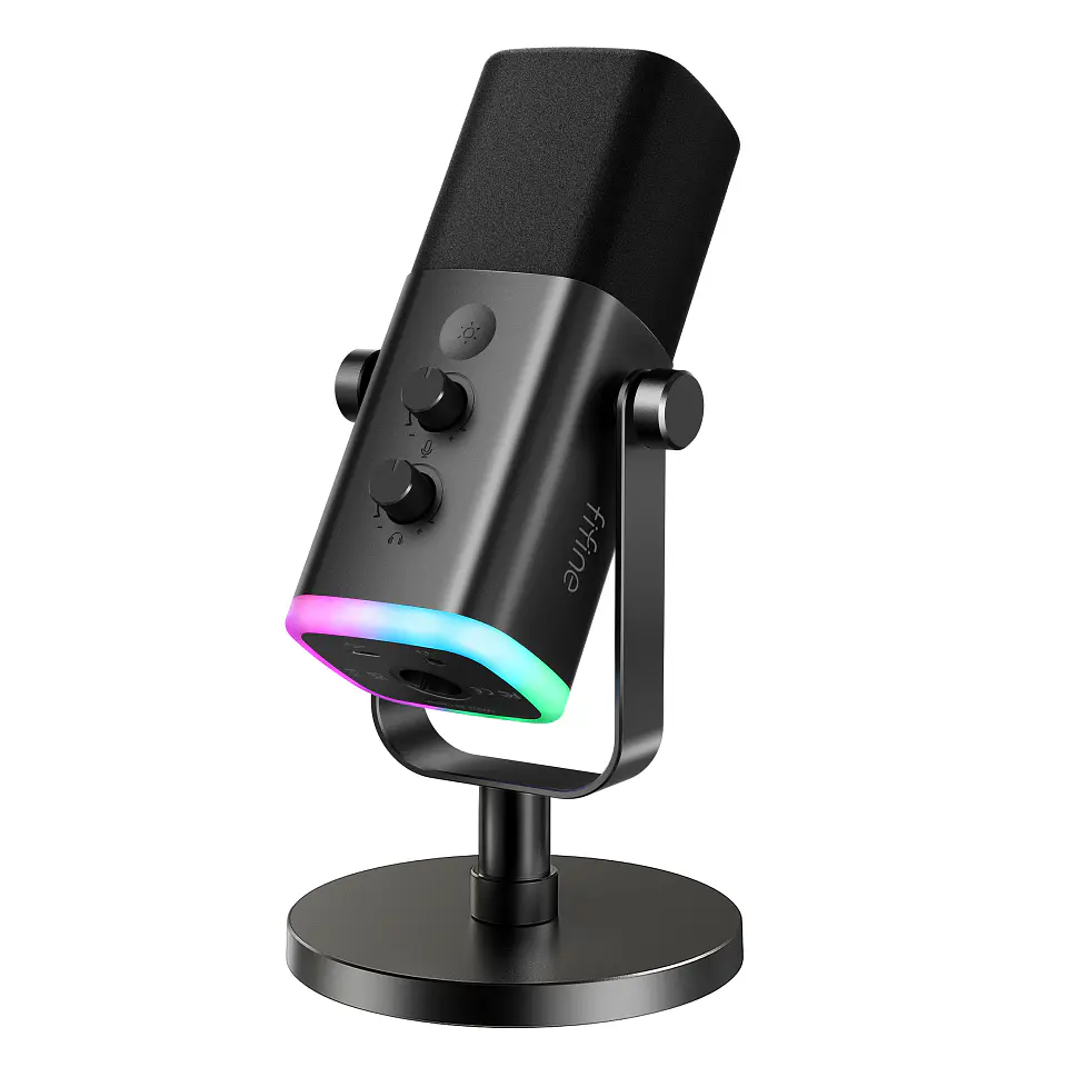 Micrófono Dinámico FIFINE AM8 USB/XLR RGB, Mute y Jack Auriculares para PC, Gaming y Streaming 8