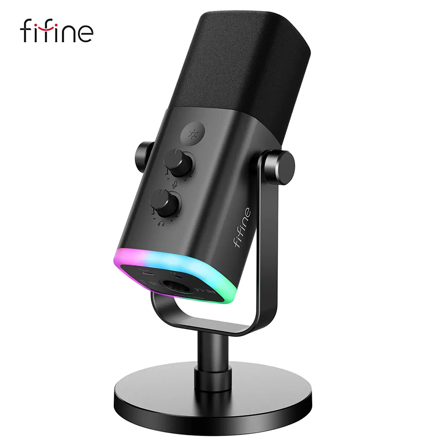 Micrófono Dinámico FIFINE AM8 USB/XLR RGB, Mute y Jack Auriculares para PC, Gaming y Streaming 10