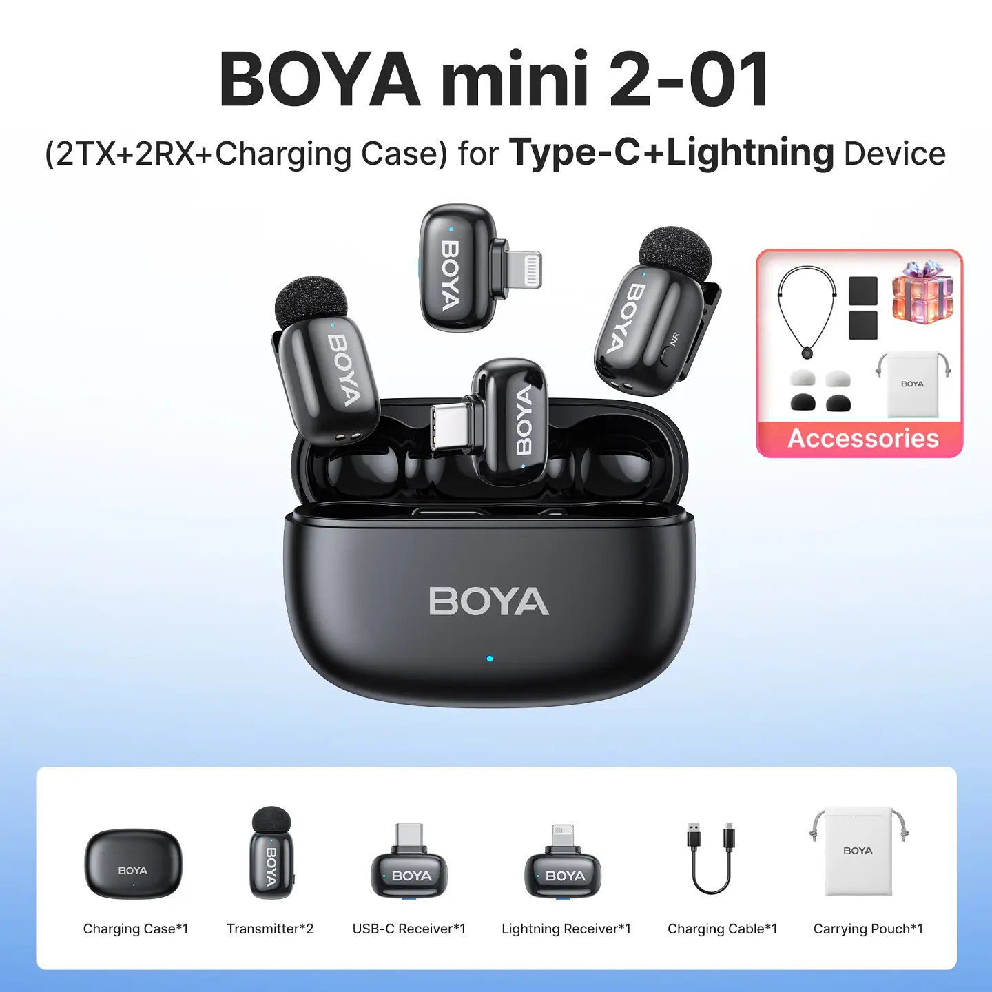 Micrófono inalámbrico de solapa BOYA Mini 2 con reducción de ruido por IA, mini micrófono para iPhone 6-14/15-17 y teléfonos Android USB-C, para grabación de video 21