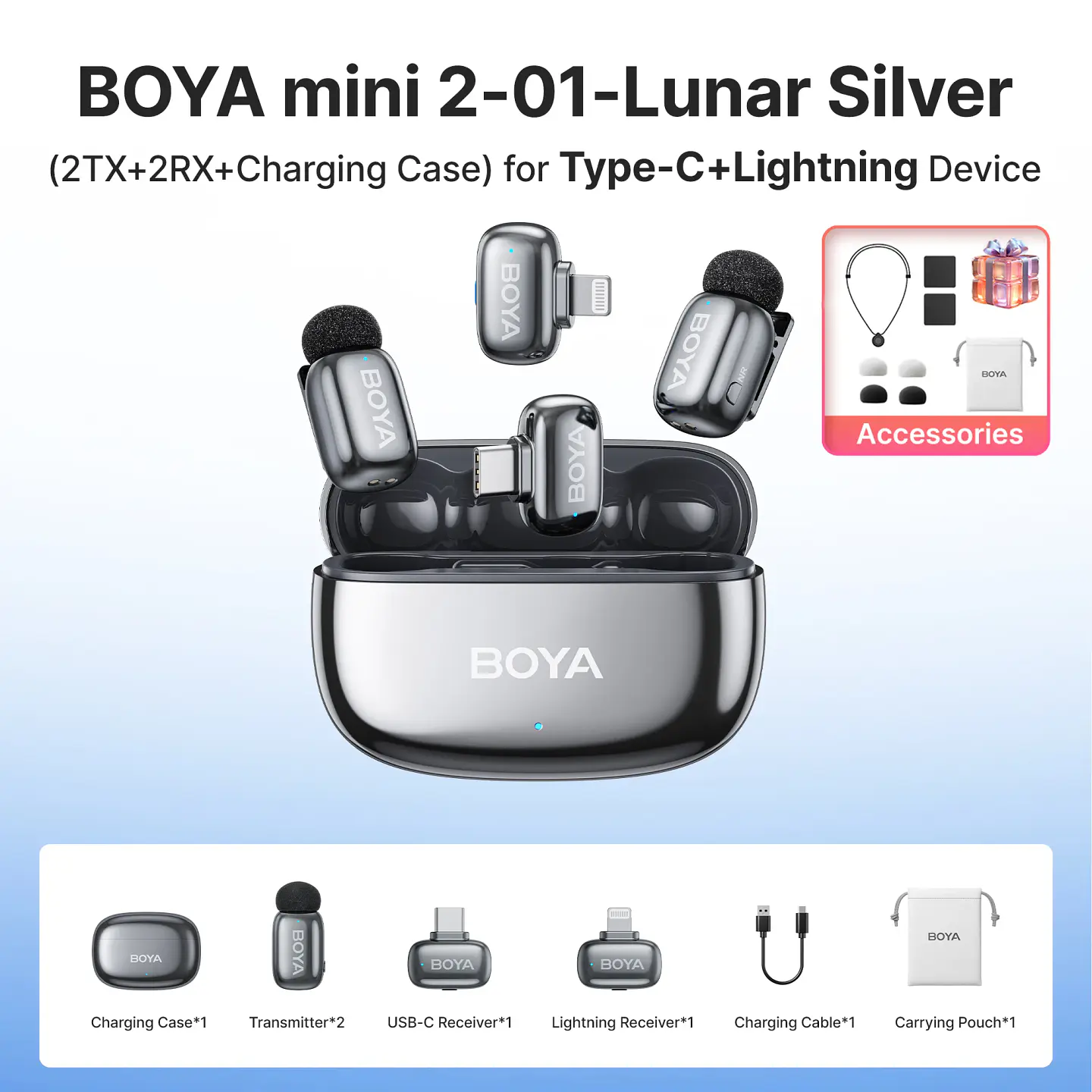 Micrófono inalámbrico de solapa BOYA Mini 2 con reducción de ruido por IA, mini micrófono para iPhone 6-14/15-17 y teléfonos Android USB-C, para grabación de video 22