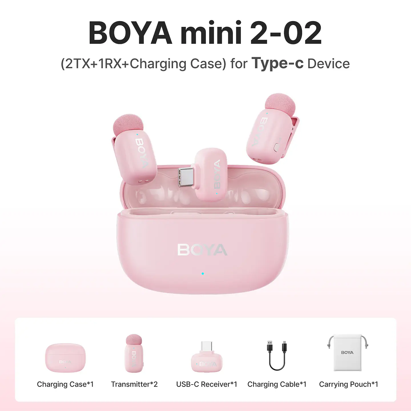 Micrófono inalámbrico de solapa BOYA Mini 2 con reducción de ruido por IA, mini micrófono para iPhone 6-14/15-17 y teléfonos Android USB-C, para grabación de video 23