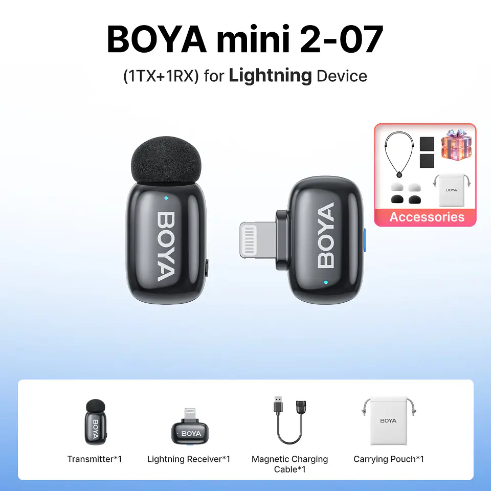 Micrófono inalámbrico de solapa BOYA Mini 2 con reducción de ruido por IA, mini micrófono para iPhone 6-14/15-17 y teléfonos Android USB-C, para grabación de video 27