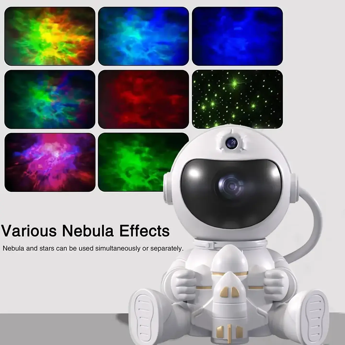 Proyector de galaxias con diseño de astronauta, luz nocturna para dormitorio y regalo para cumpleaños y Navidad 2