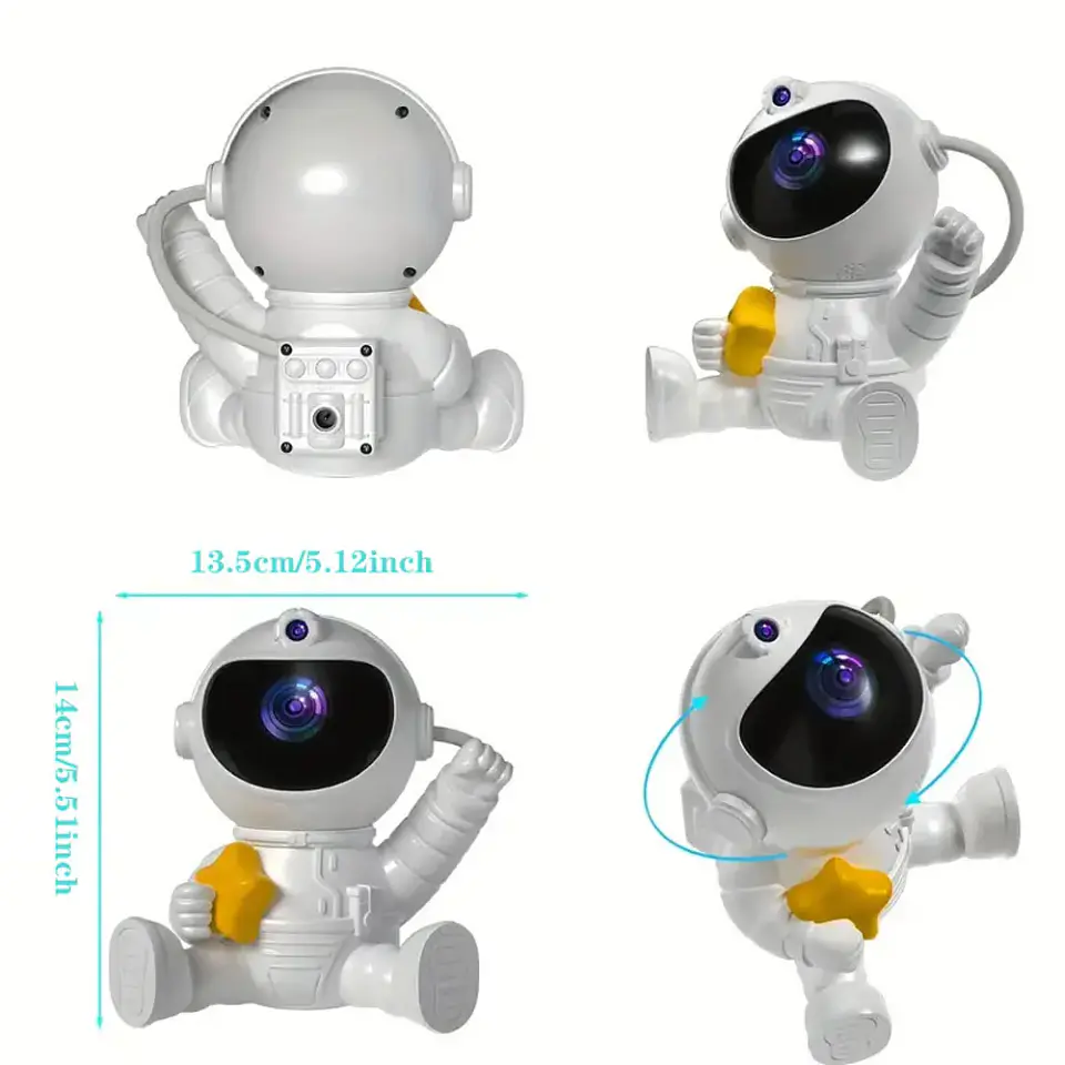 Proyector de galaxias con diseño de astronauta, luz nocturna para dormitorio y regalo para cumpleaños y Navidad 5