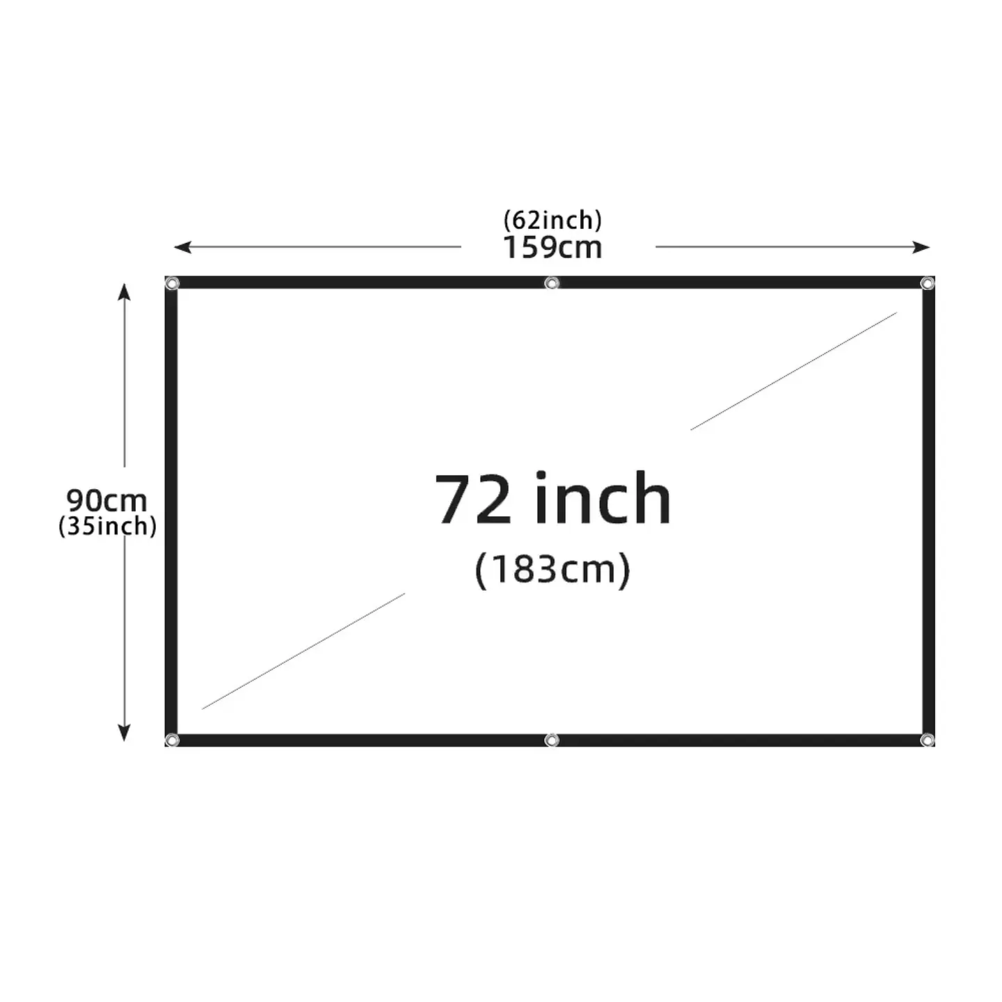 Pantalla de proyección portátil MIXITO plegable de alta densidad, formato 16:9, de 60 a 200 pulgadas, antiarrugas 8