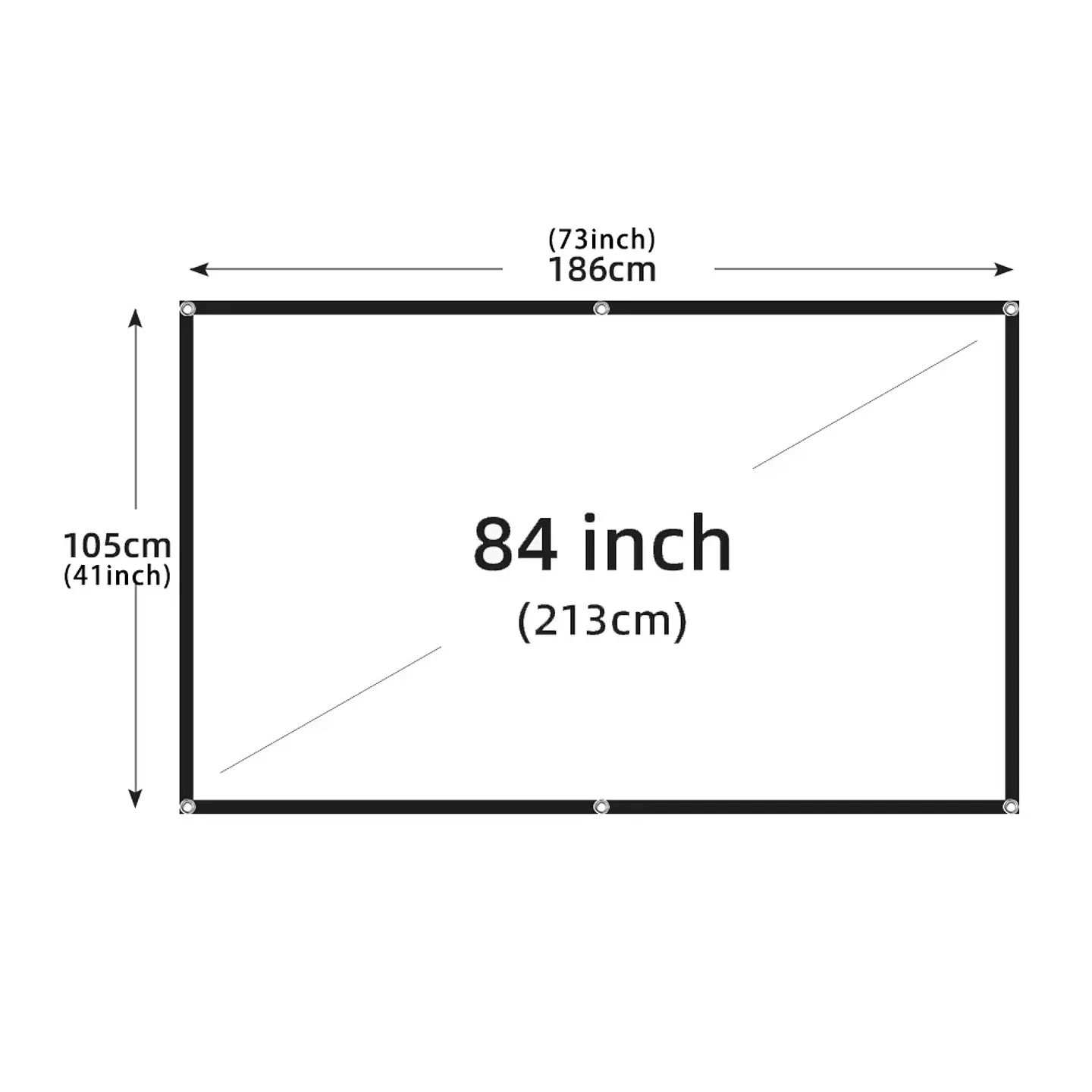 Pantalla de proyección portátil MIXITO plegable de alta densidad, formato 16:9, de 60 a 200 pulgadas, antiarrugas 9