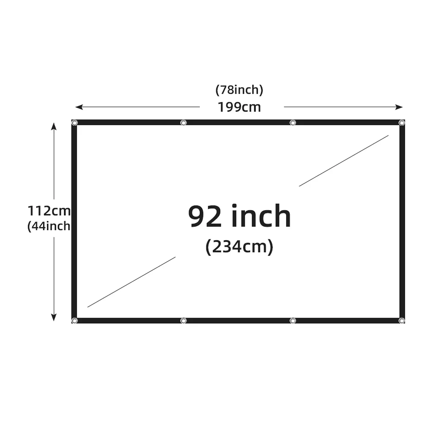 Pantalla de proyección portátil MIXITO plegable de alta densidad, formato 16:9, de 60 a 200 pulgadas, antiarrugas 10