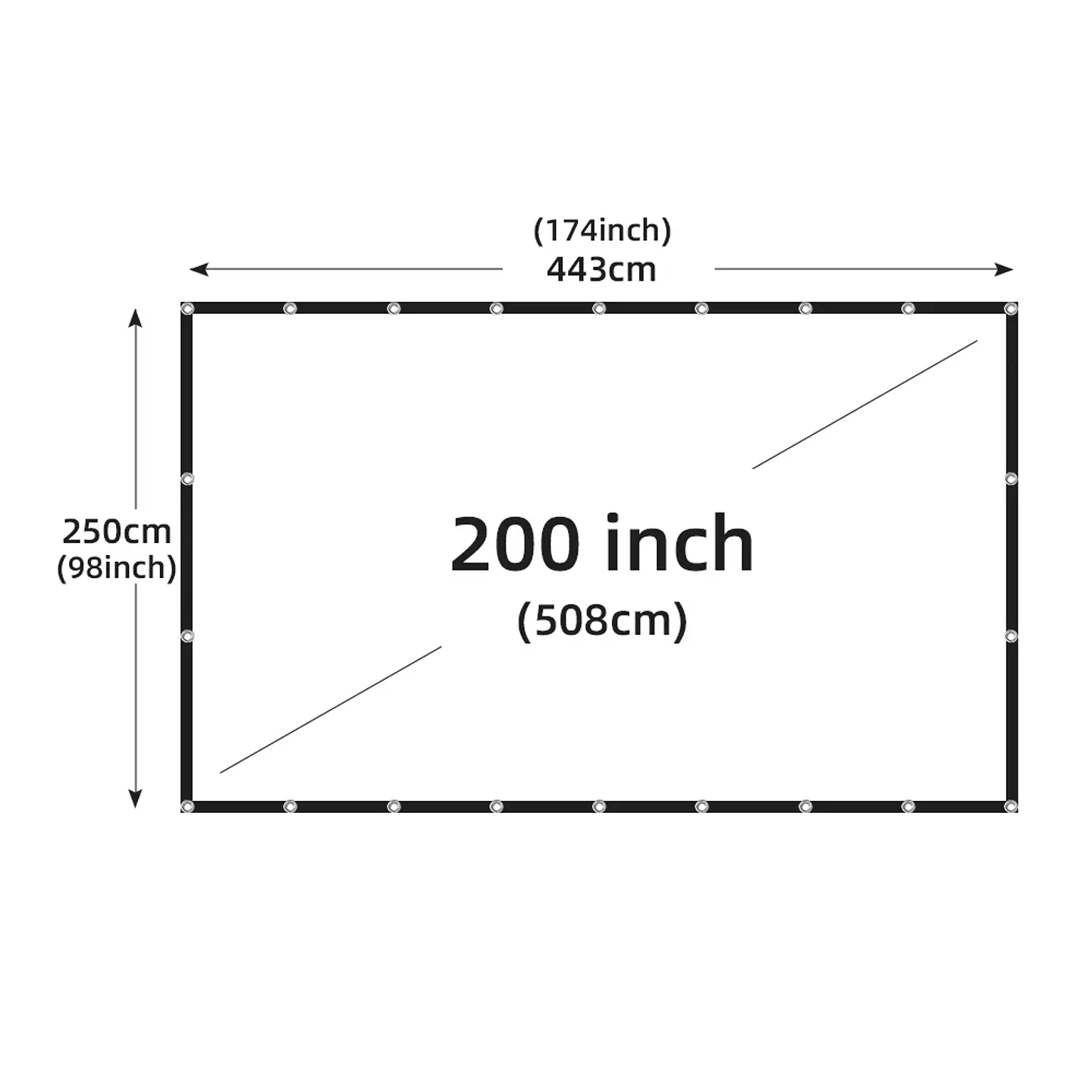 Pantalla de proyección portátil MIXITO plegable de alta densidad, formato 16:9, de 60 a 200 pulgadas, antiarrugas 15