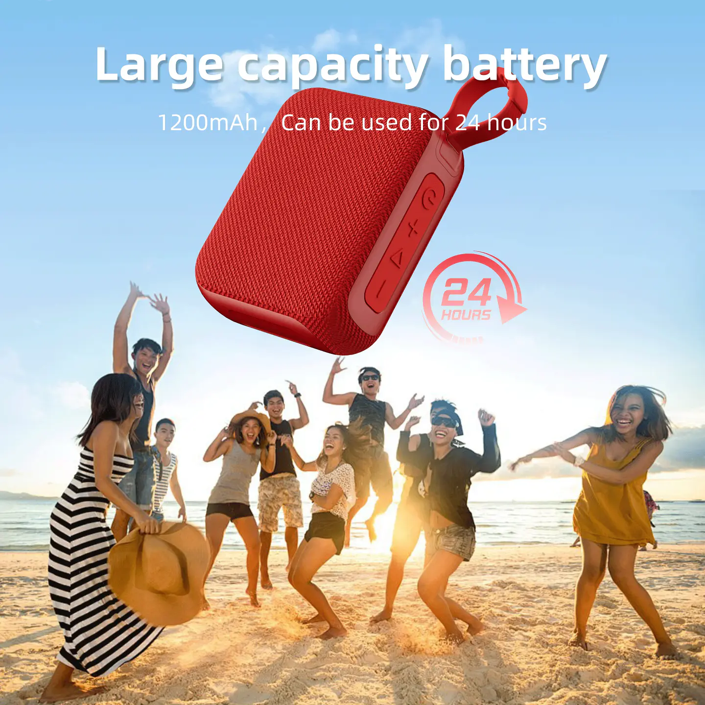 Parlante Bluetooth portátil WJOY Go 4, Hi-Fi, liviano, Bluetooth 5.4, estéreo TWS para el hogar y actividades al aire libre 2