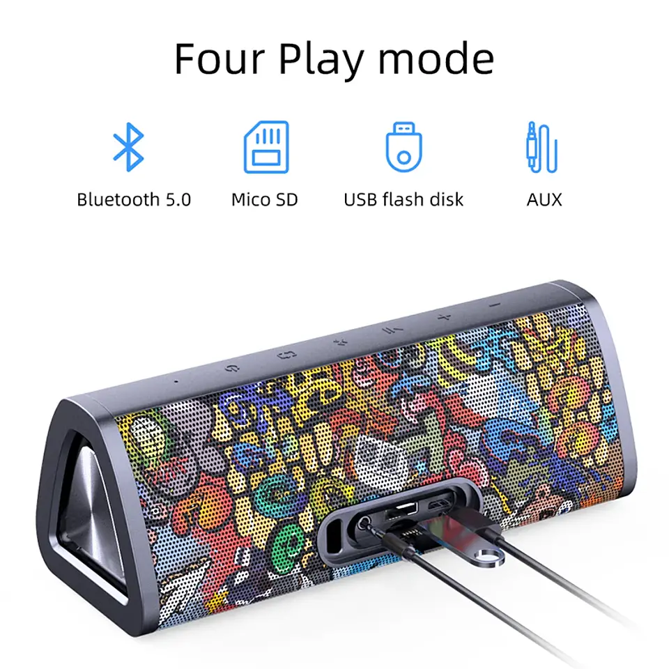 Parlante Bluetooth portátil mifa A10+ con sonido estéreo de 360°, 20 W, Bluetooth 5.0, resistente al agua IPX7 y hasta 24 horas de reproducción 6