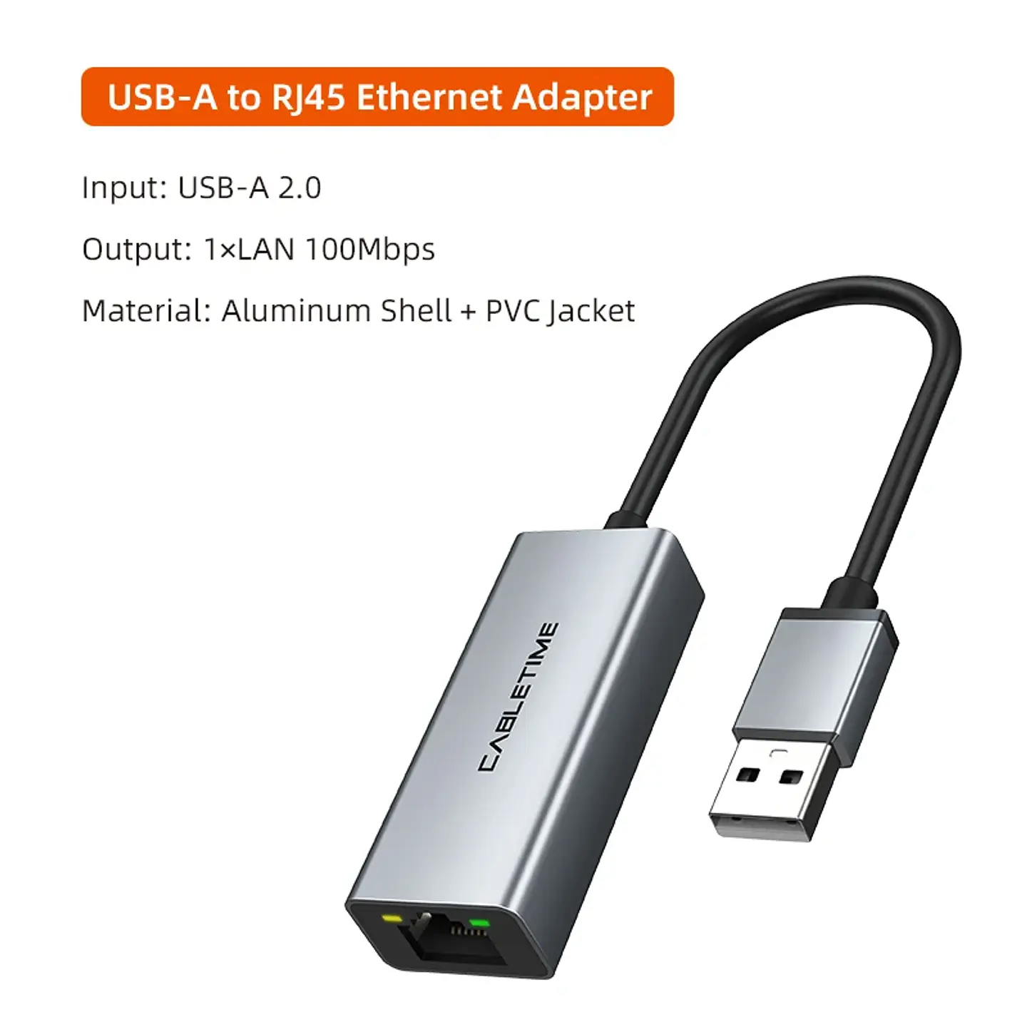 Adaptador Ethernet USB CABLETIME de 100/1000 Mbps, USB 3.0 a RJ45, para laptops y MacBook 8